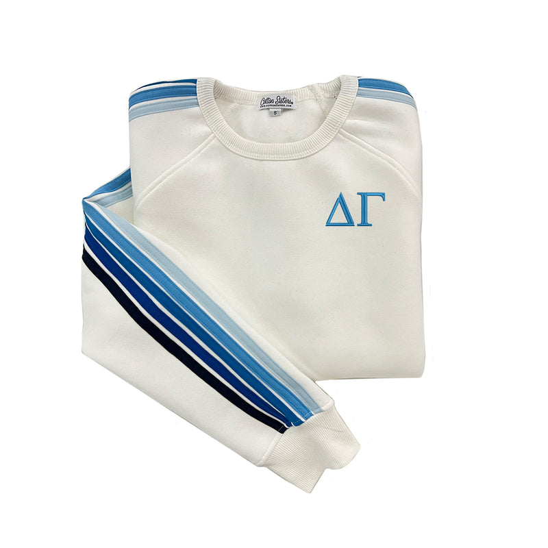 Delta Gamma Stripe Crewneck Sweatshirt