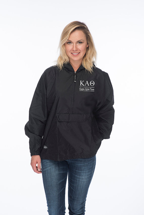 Kappa Alpha Theta Classic Solid Pullover Windbreaker - Lined