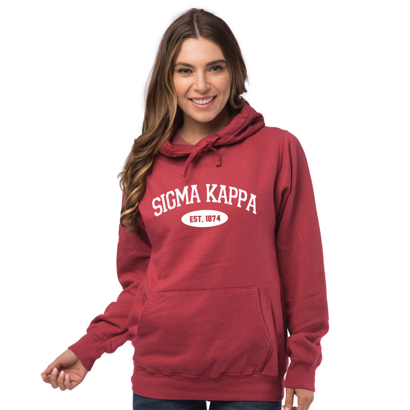 Vintage Shop Letters – Sigma Sorority Hooded Pullover Sweatshirt Kappa