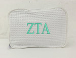 Zeta Tau Alpha Waffle Weave Cosmetic Bag