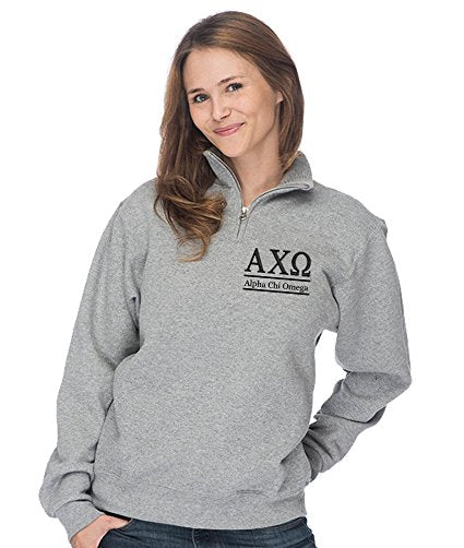 Alpha Chi Omega Quarter Zip Pullover Sweatshirt