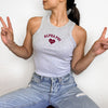 Alpha Phi Crop Tank Top - Women's Micro Rib Racer Tank - A Phi