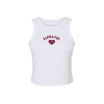 Alpha Phi Crop Tank Top - Women's Micro Rib Racer Tank - A Phi