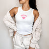 Phi Mu Cropped Tank Top - Women's Micro Rib Racer Crop Tank