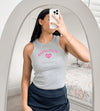 Kappa Delta Crop Micro Rib Racer Tank Top