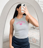 Kappa Delta Crop Micro Rib Racer Tank Top