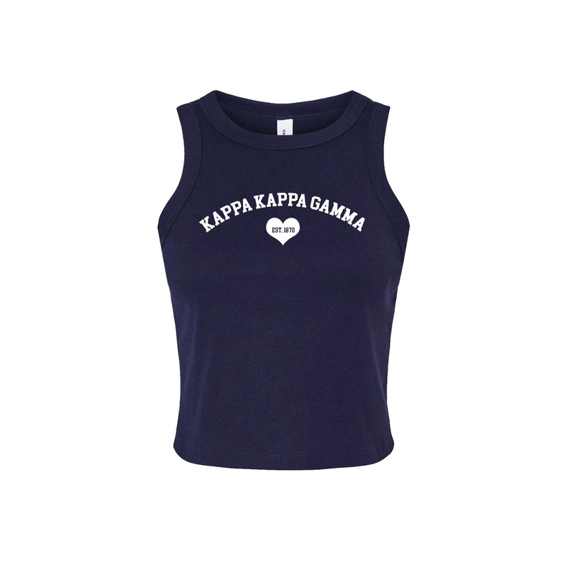 Kappa Kappa Gamma Crop Tank Top - Women's Micro Rib Racer Tank - KKG Sorority