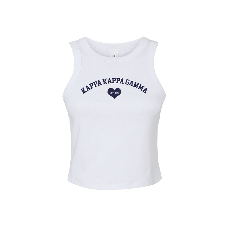 Kappa Kappa Gamma Crop Tank Top - Women's Micro Rib Racer Tank - KKG Sorority