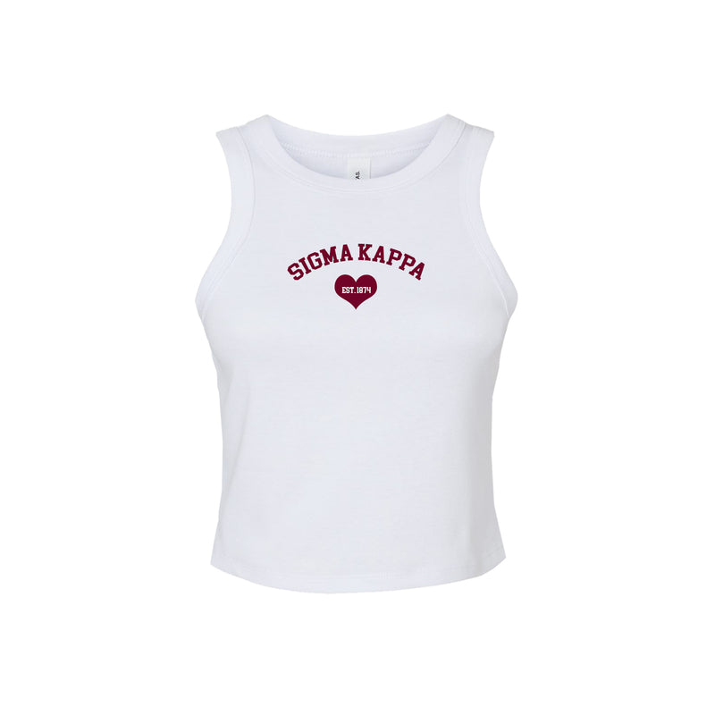 Sigma Kappa Crop Tank Top - Women's Micro Rib Racer Tank - Sig Kap Sorority