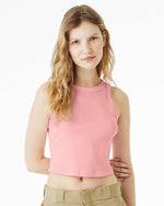 Phi Mu Cropped Tank Top - Women's Micro Rib Racer Crop Tank