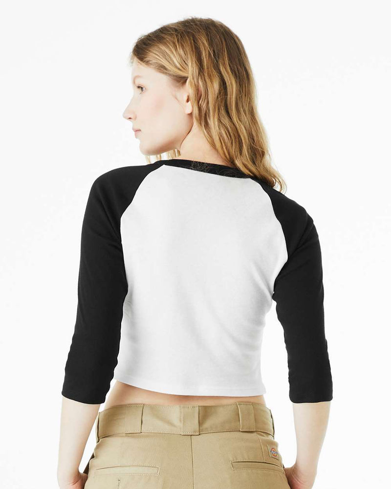 Phi Mu Sorority Raglan Baby Tee - Cropped Shirt