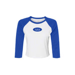 Delta Delta Delta Sorority Raglan Cropped Baby Tee