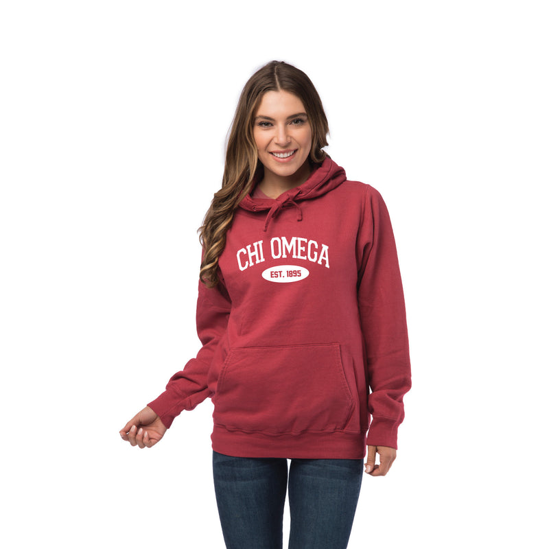 Chi Omega Hooded Pullover Vintage Sweatshirt