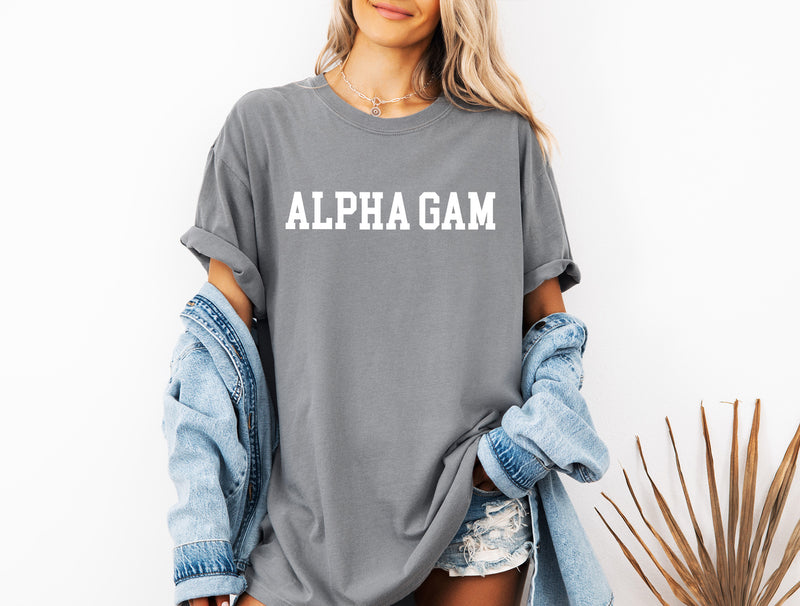 Alpha Gamma Delta Heavyweight Short Sleeve T-shirt - Alpha Gam Comfort Colors Sorority Tee