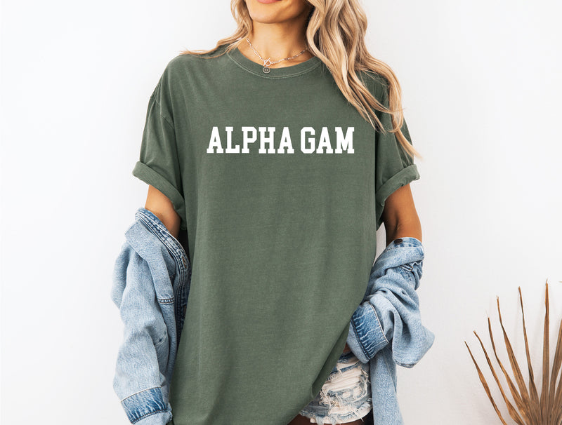 Alpha Gamma Delta Heavyweight Short Sleeve T-shirt - Alpha Gam Comfort Colors Sorority Tee