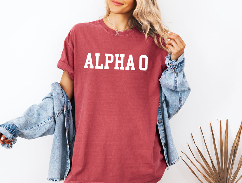 Alpha Omicron Pi Heavyweight Short Sleeve T-shirt - AOPI Comfort Colors Sorority Tee (Copy)