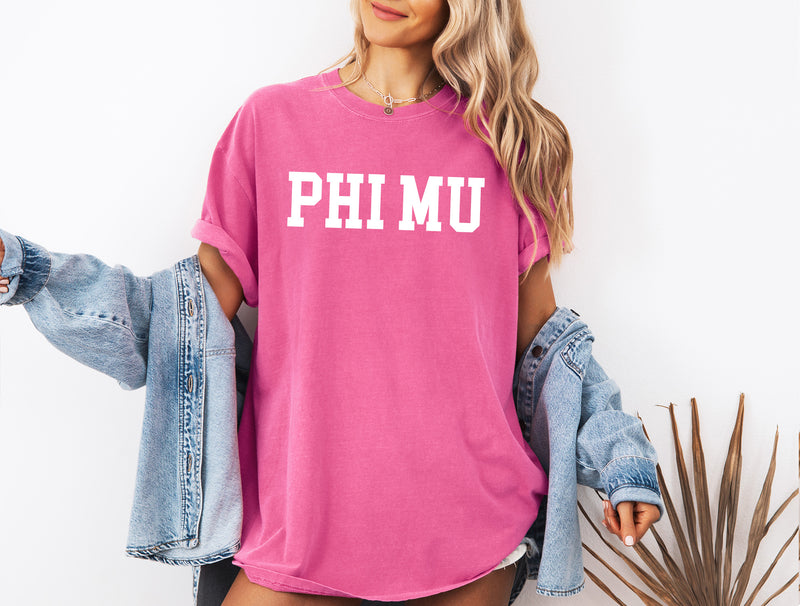 Phi Mu Heavyweight Short Sleeve T-shirt - Comfort Colors