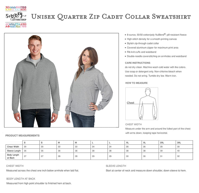 Chi Omega Quarter Zip with Embroidered Crest