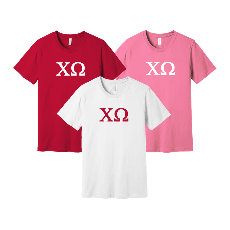 Chi Omega Short Sleeve T-Shirt - Greek Letter Tee