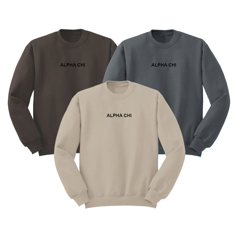 Alpha Chi Omega Crewneck Sweatshirt - Earth Tones