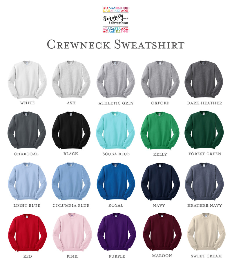 Delta Delta Delta Crewneck Sweatshirt - Tri Delta Stars Logo