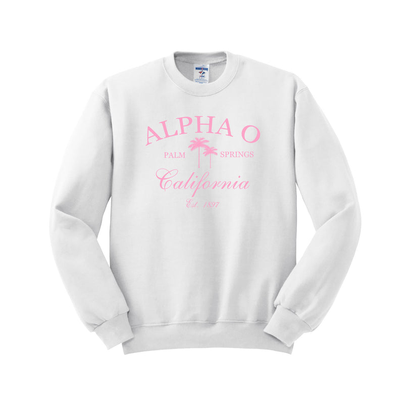 Alpha Omicron Pi Palm Springs Crewneck Sweatshirt