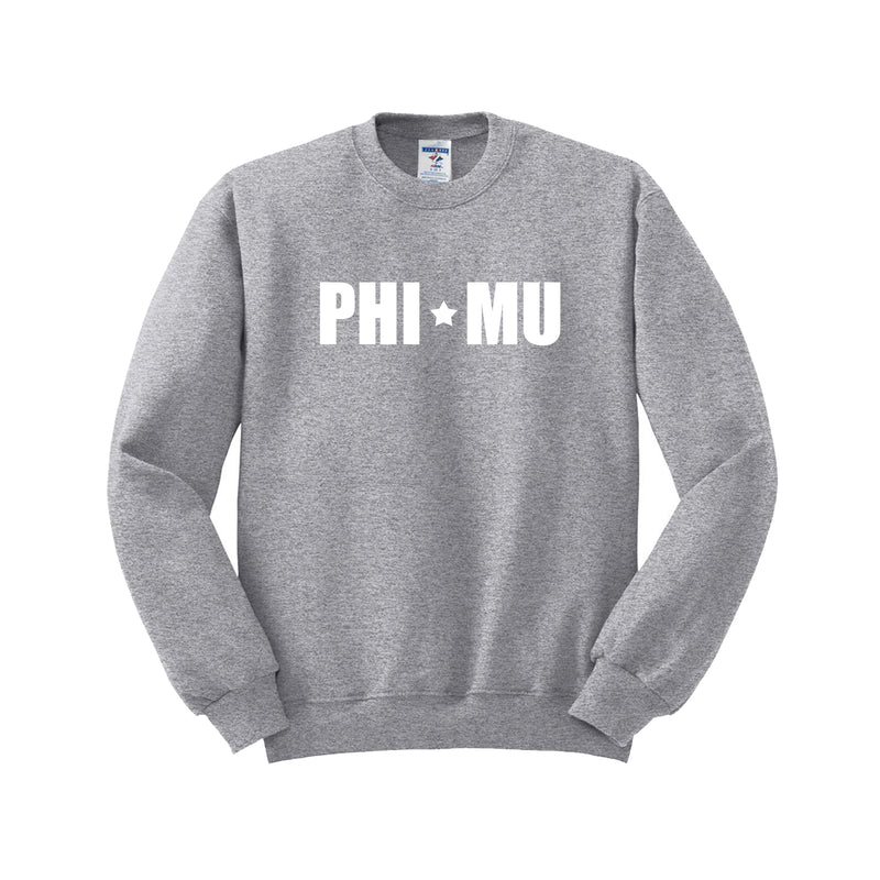 Phi Mu Sorority Crewneck Sweatshirt - Stars