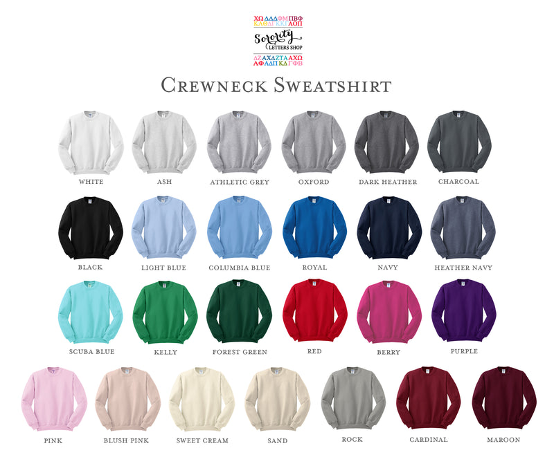 Phi Mu Sorority Crewneck Sweatshirt - Est. 1851