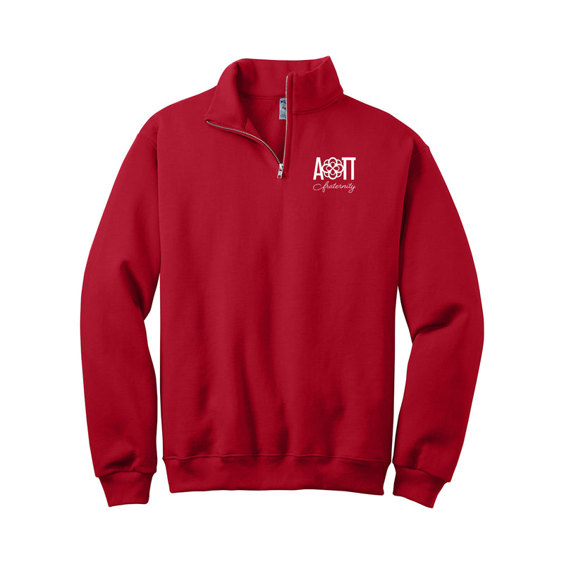 Alpha Omicron Pi Quarter Zip Pullover - Infinity Rose Logo Fraternity