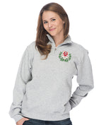 Chi Omega Quarter Zip with Embroidered Crest