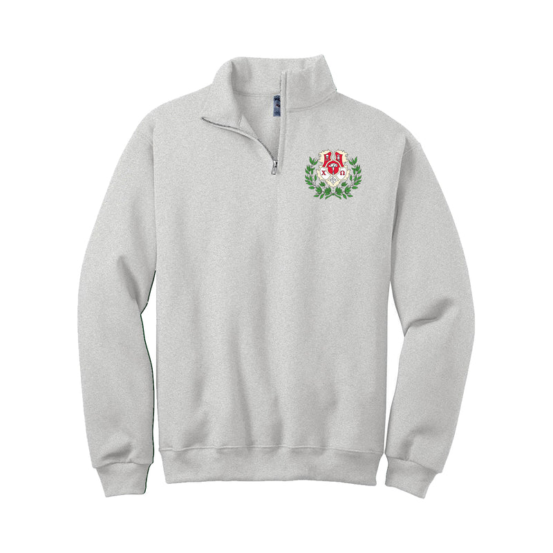 Chi Omega Quarter Zip with Embroidered Crest