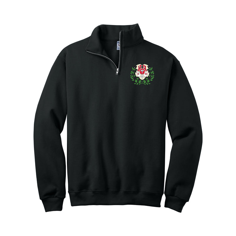 Chi Omega Quarter Zip with Embroidered Crest