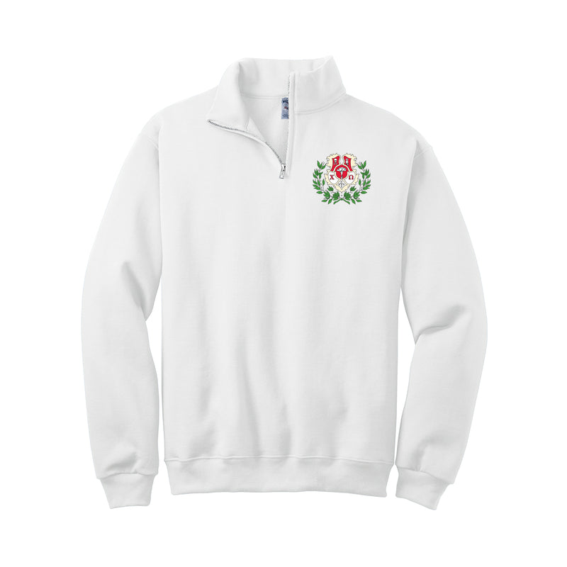 Chi Omega Quarter Zip with Embroidered Crest