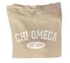 Chi Omega Varsity Crewneck Midweight Pigment-Dyed Sweatshirt