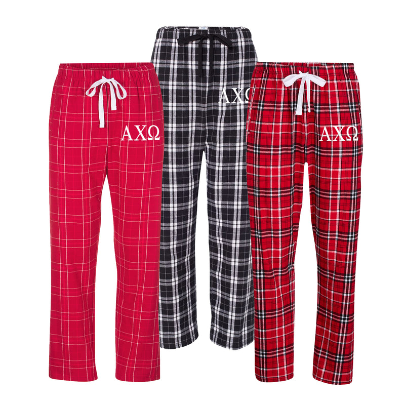 Alpha Chi Omega Flannel Pants - Embroidered