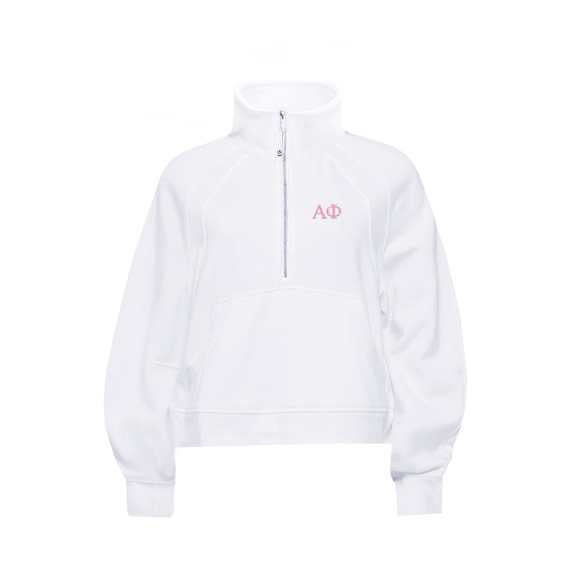 Alpha Phi lululemon Scuba Oversized Funnel-Neck Half Zip - White