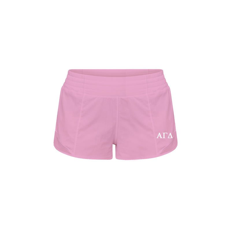 LIMITED EDITION Alpha Gamma Delta lululemon Hotty Hot High-Rise Lined Short 2.5" - Pink Frosting