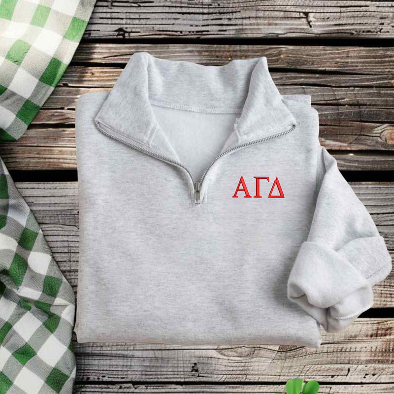 Alpha Gamma Delta Quarter Zip Pullover  - AGD