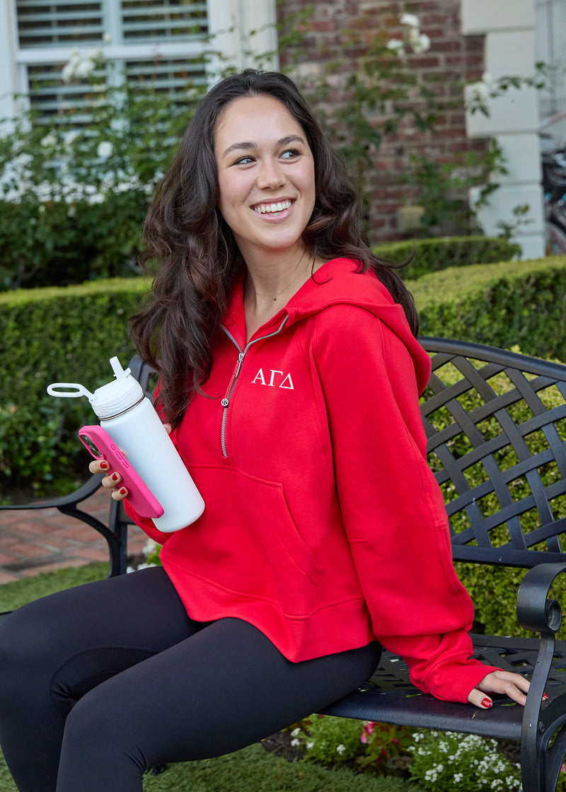 LIMITED EDITION Alpha Gamma Delta lululemon Scuba Oversized Half-Zip Hoodie - True Red