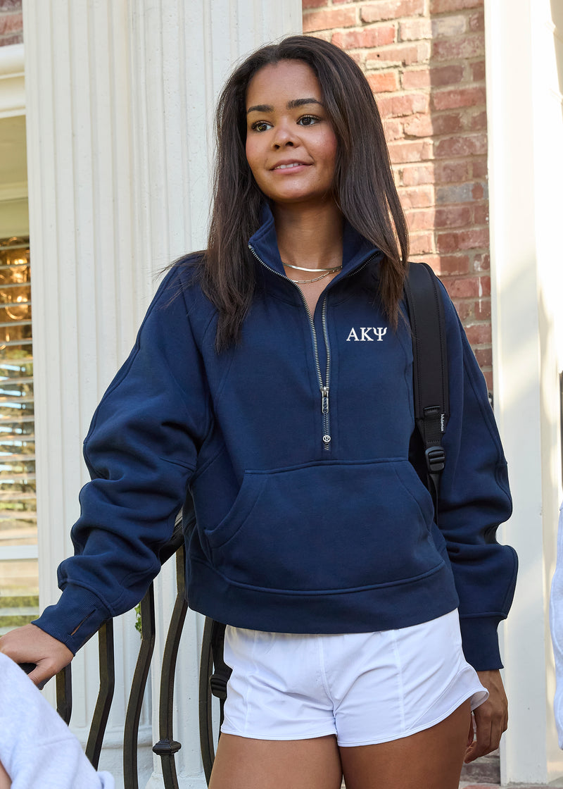 Alpha Kappa Psi lululemon Scuba Oversized Funnel-Neck Half Zip - True Navy