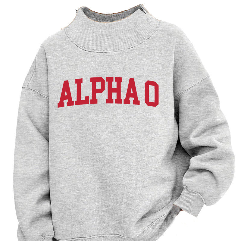 Alpha Omicron Pi Mock Neck Sweatshirt - ALPHA O