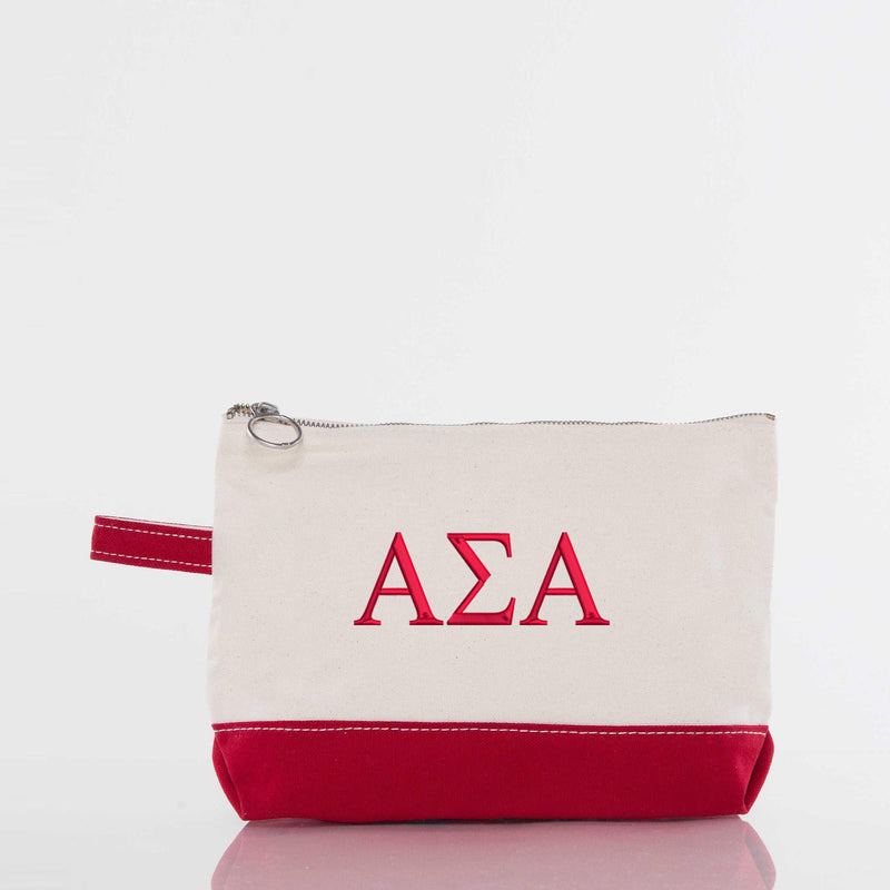 Alpha Sigma Alpha Canvas Cosmetic Bag