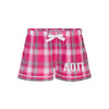 Alpha Omicron Pi Flannel Boxer Shorts - Pink Metro