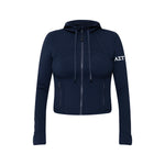 Alpha Sigma Tau lululemon Define Cropped Hooded Jacket Nulu - NAVY