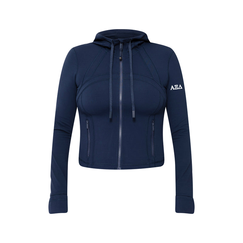 Alpha Xi Delta lululemon Define Cropped Hooded Jacket Nulu - NAVY