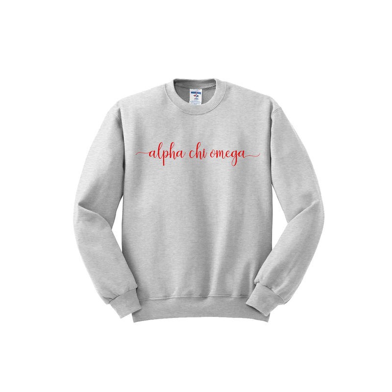 Alpha Chi Omega Crewneck Sweatshirt - Script