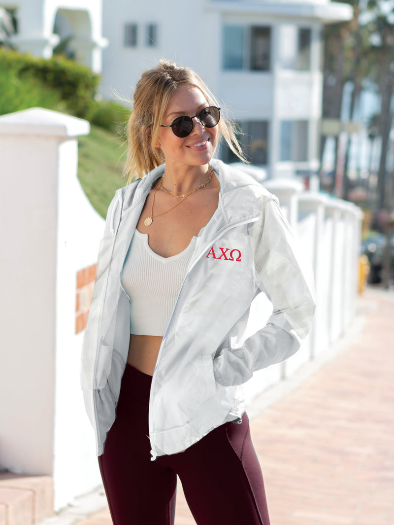 Alpha Chi Omega Windbreaker Jacket - Letters
