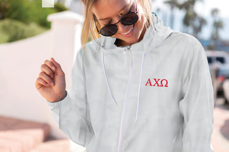 Alpha Chi Omega Windbreaker Jacket - Letters
