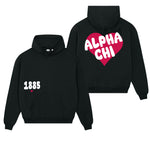 Alpha Chi Omega Boxy Heart Pullover Hoodie