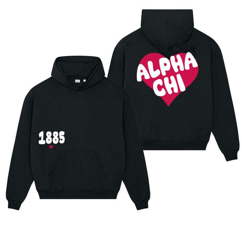 Alpha Chi Omega Boxy Heart Pullover Hoodie